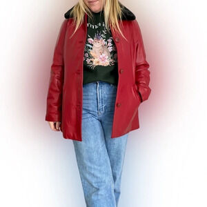 Red  Danier Leather Jacket